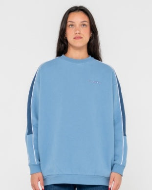 Two Timer Panelled Crew Fleece - Glacier Lake Blue