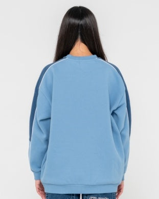 Two Timer Panelled Crew Fleece - Glacier Lake Blue