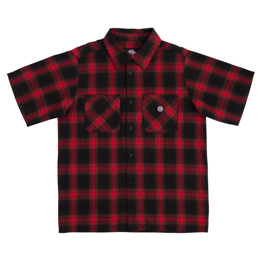 Independent Uncle Charlie S/S Flannel Button Down - Black/Red