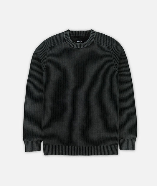 Undertow Washed Crewneck Sweater - Black