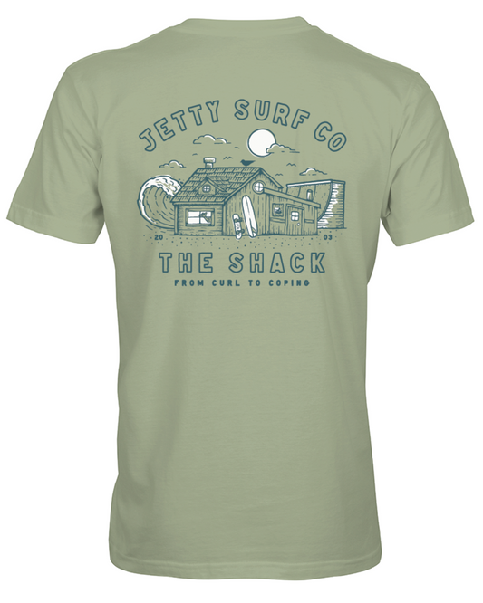 Surf Shack X Jetty Curl to Coping Tee - Sage Green