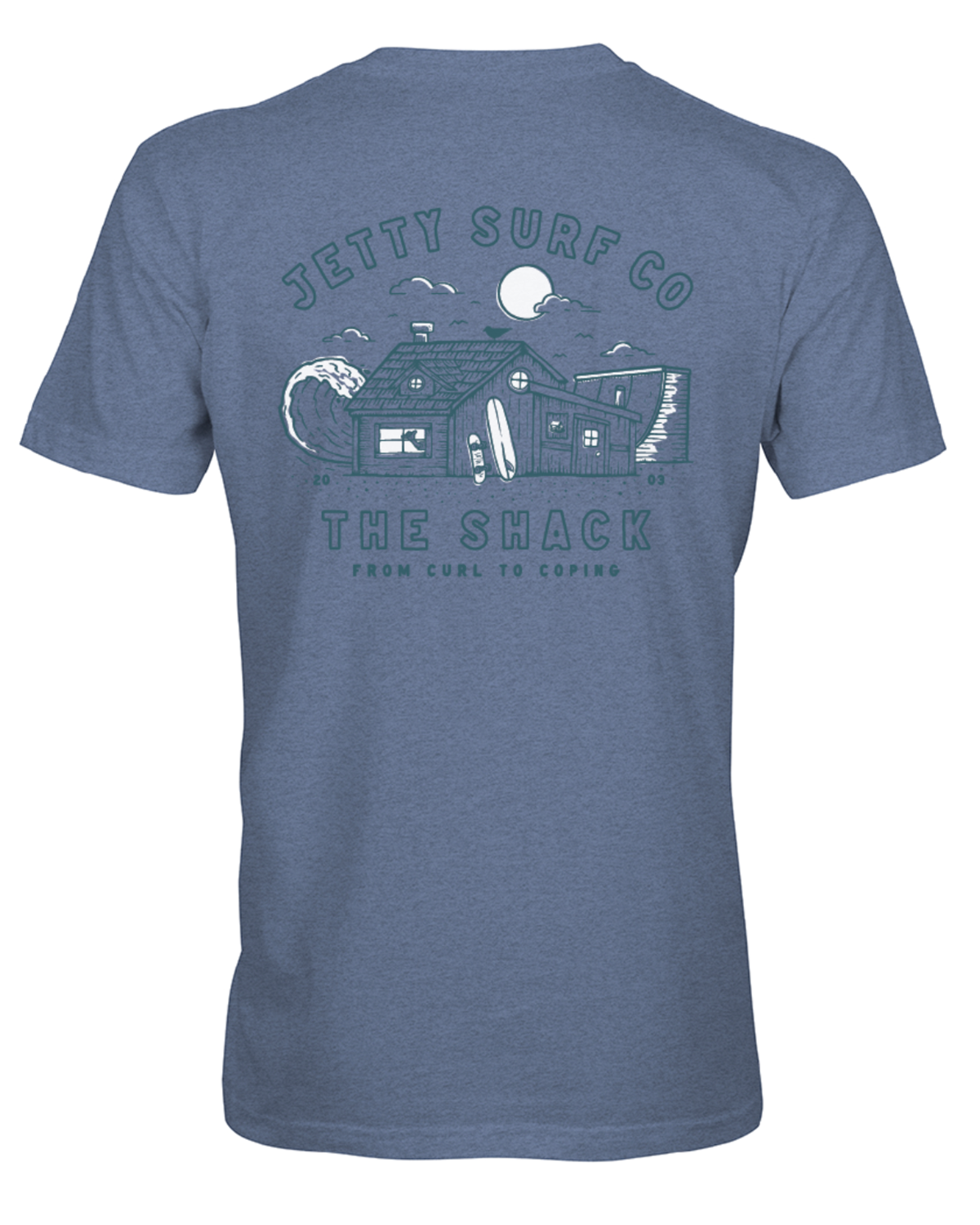Surf Shack X Jetty Curl to Coping Tee - Heather Slate