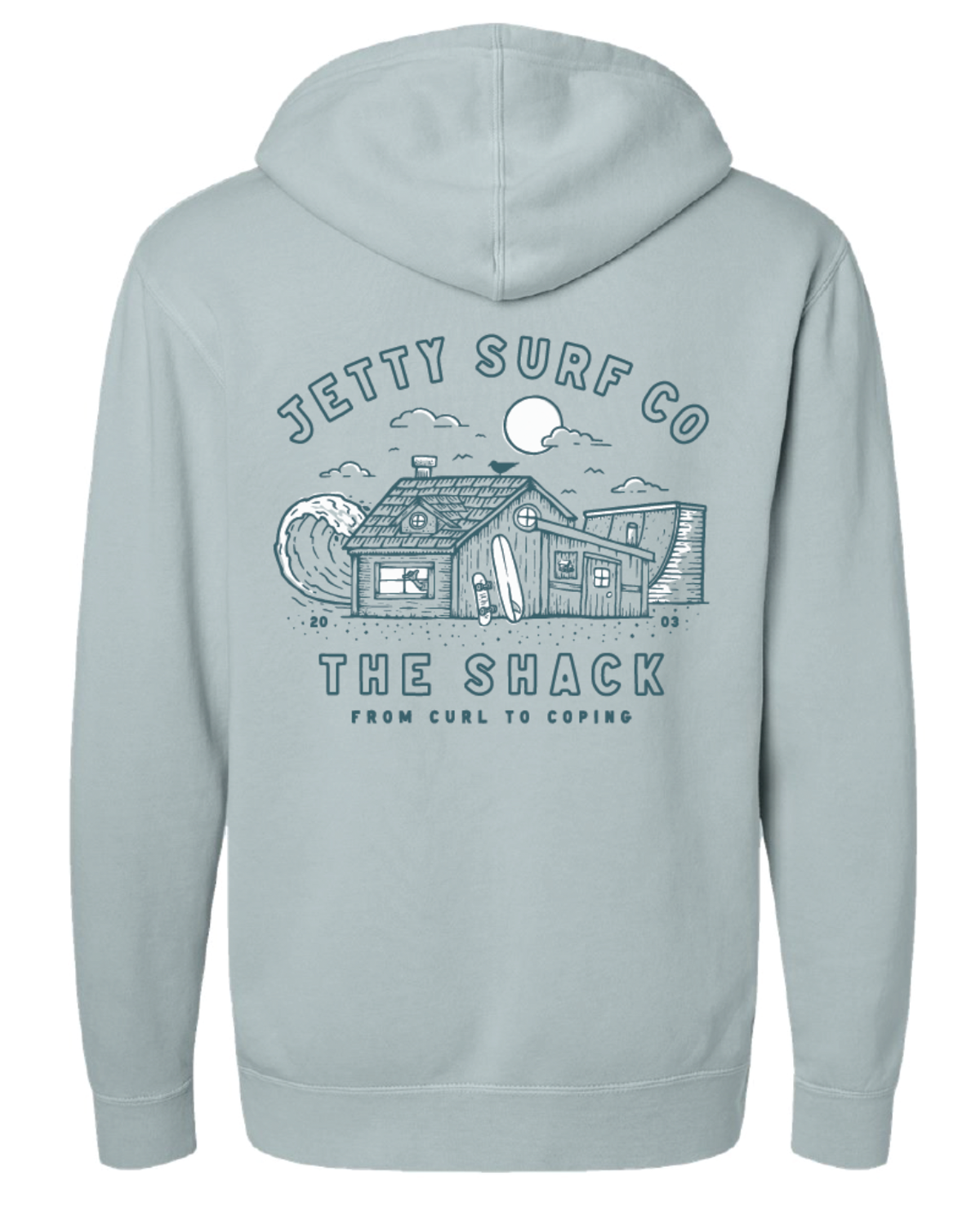 Surf Shack X Jetty Curl to Coping Hoodie - Sage Green