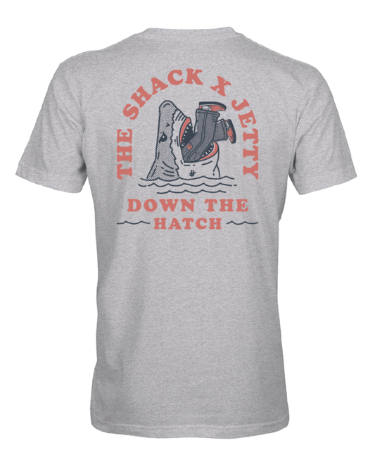 Surf Shack x Jetty Down the Hatch Tee - Heather Grey