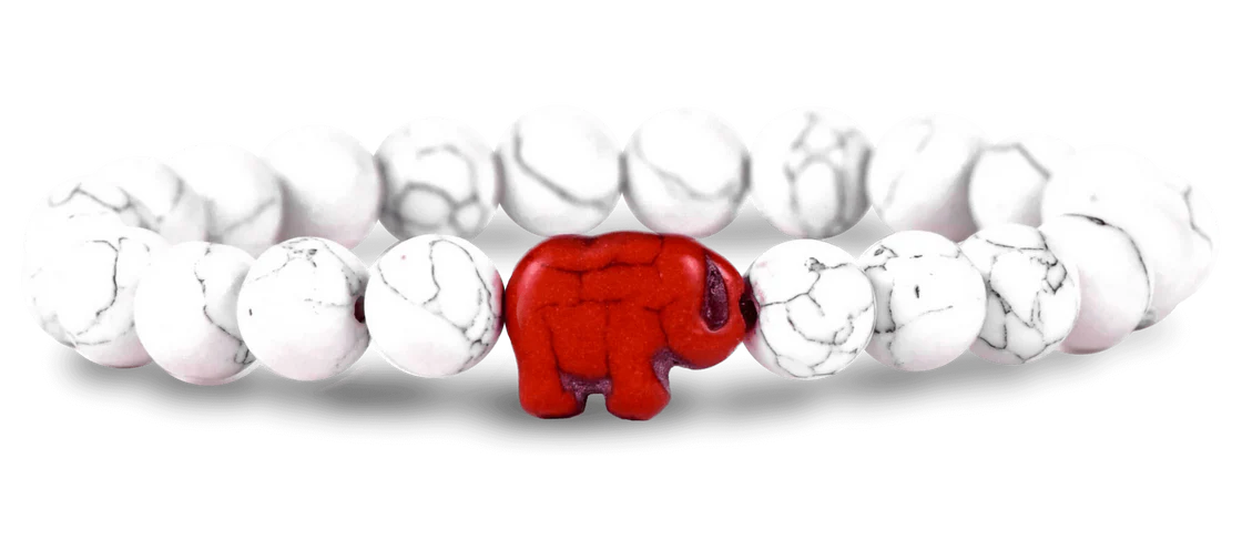 Fahlo Expedition Bracelet: Limited White Howlite - Elephant
