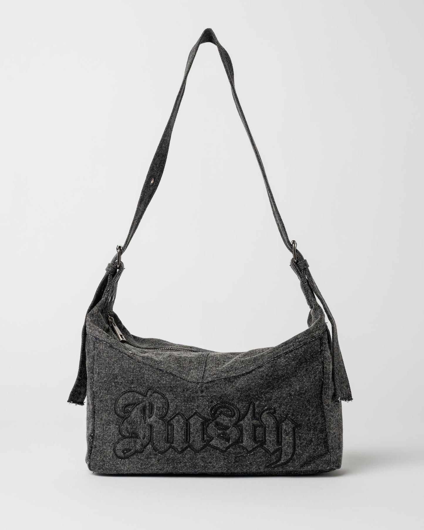 Rusty Roxanne Denim Shoulder Bag - Washed Black