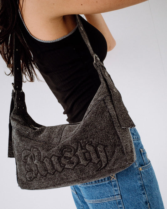 Rusty Roxanne Denim Shoulder Bag - Washed Black