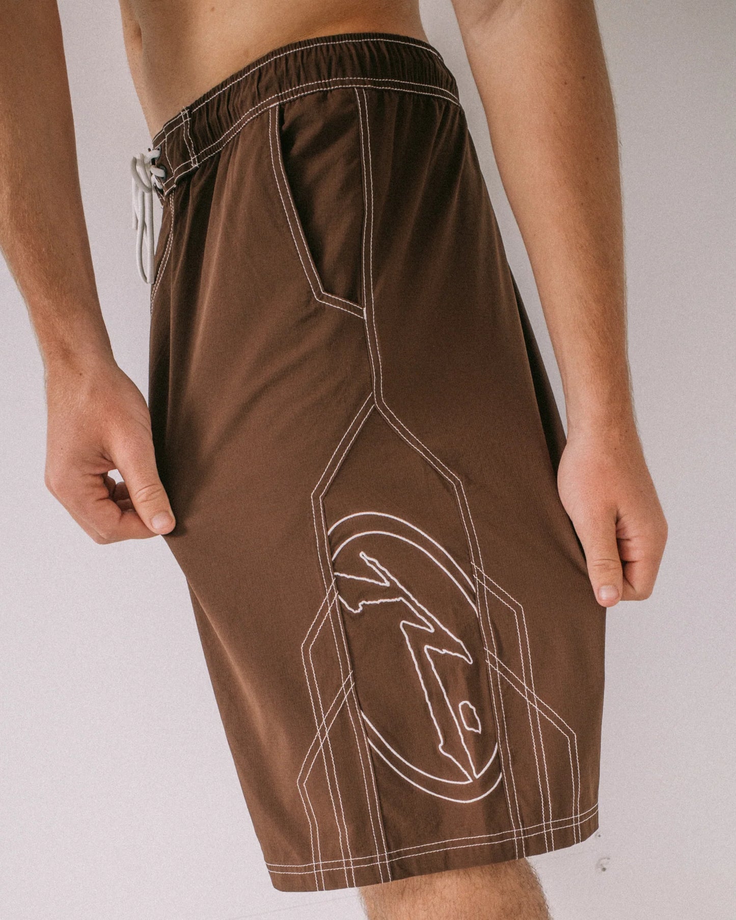 Rusty Tombstones Hybrid Waist Boardshort - Pinecone