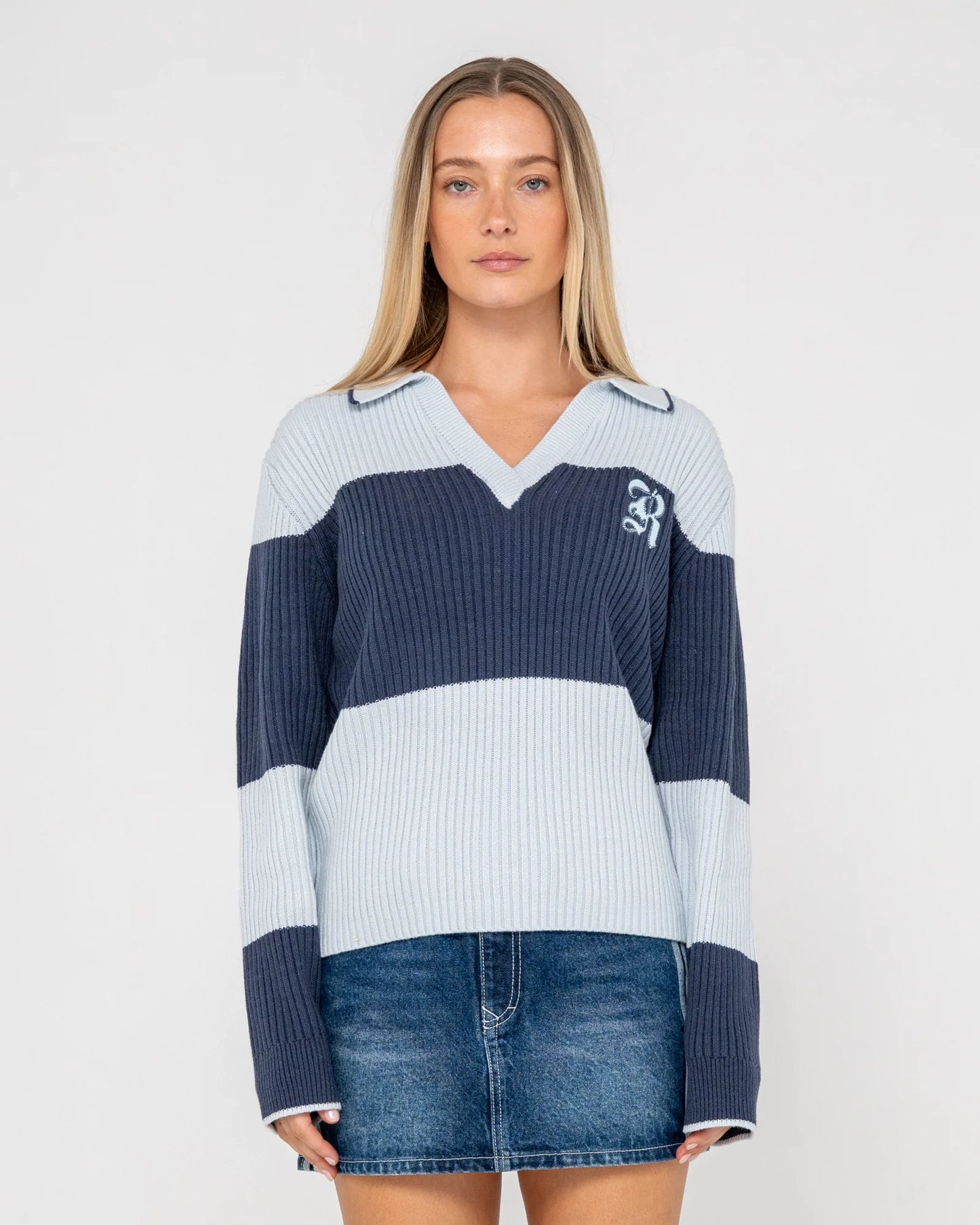 Rusty Try Me Knitted Rugby Top