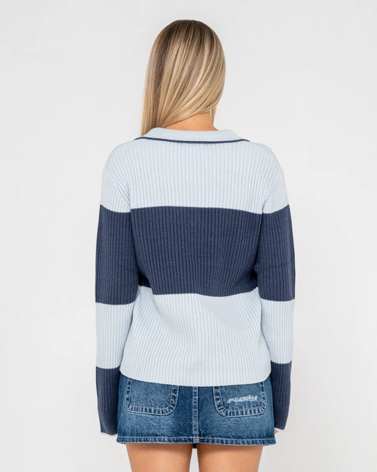 Rusty Try Me Knitted Rugby Top