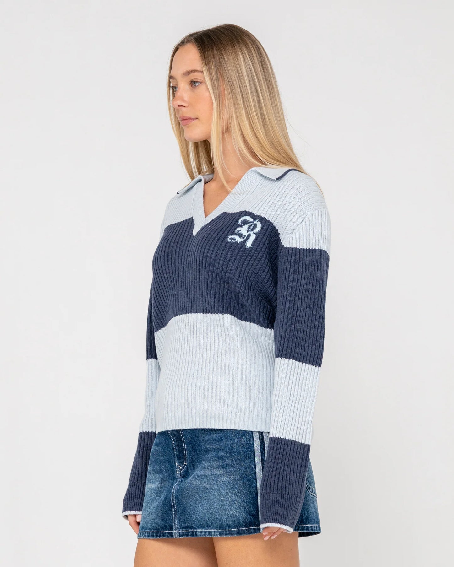 Rusty Try Me Knitted Rugby Top