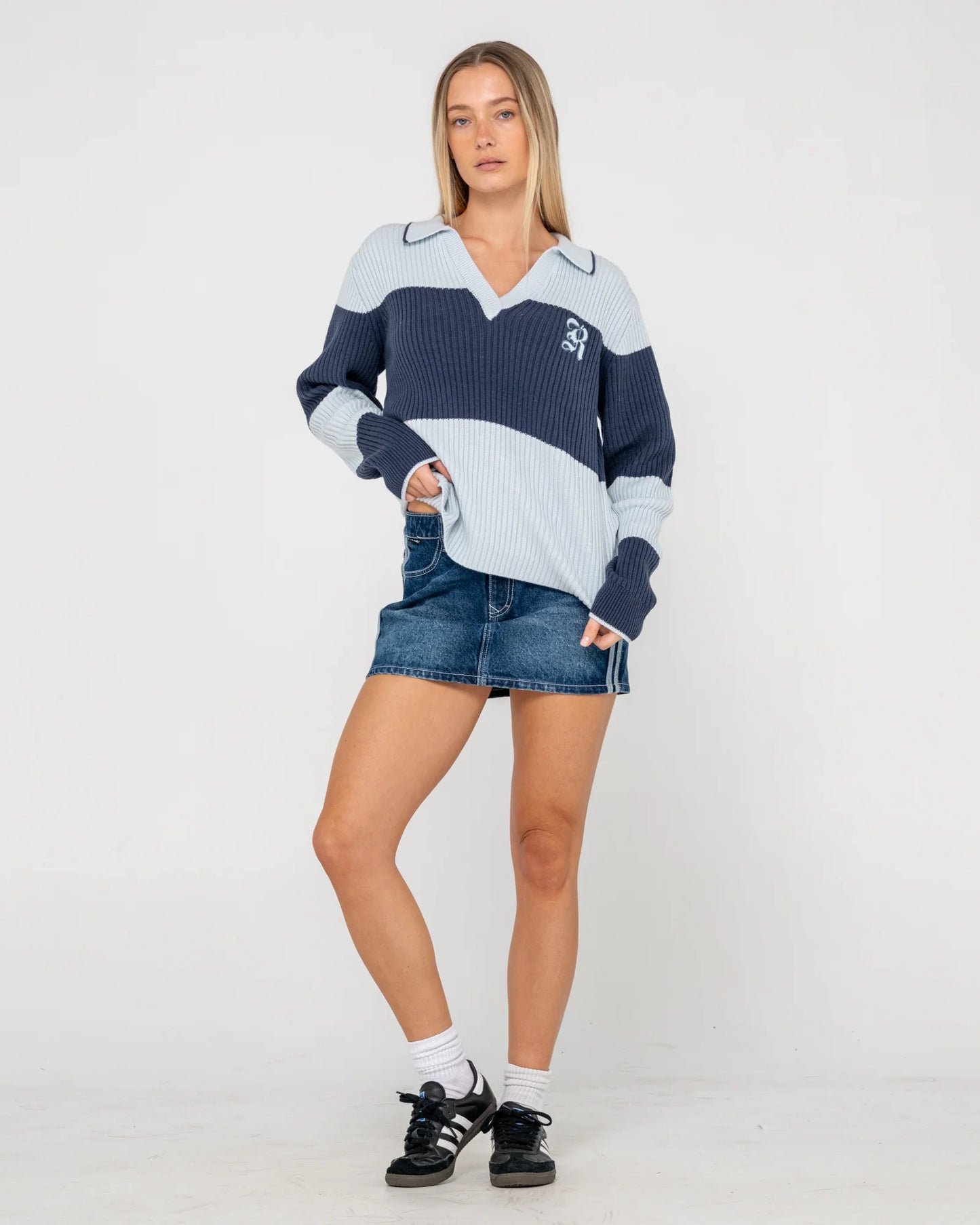 Rusty Try Me Knitted Rugby Top