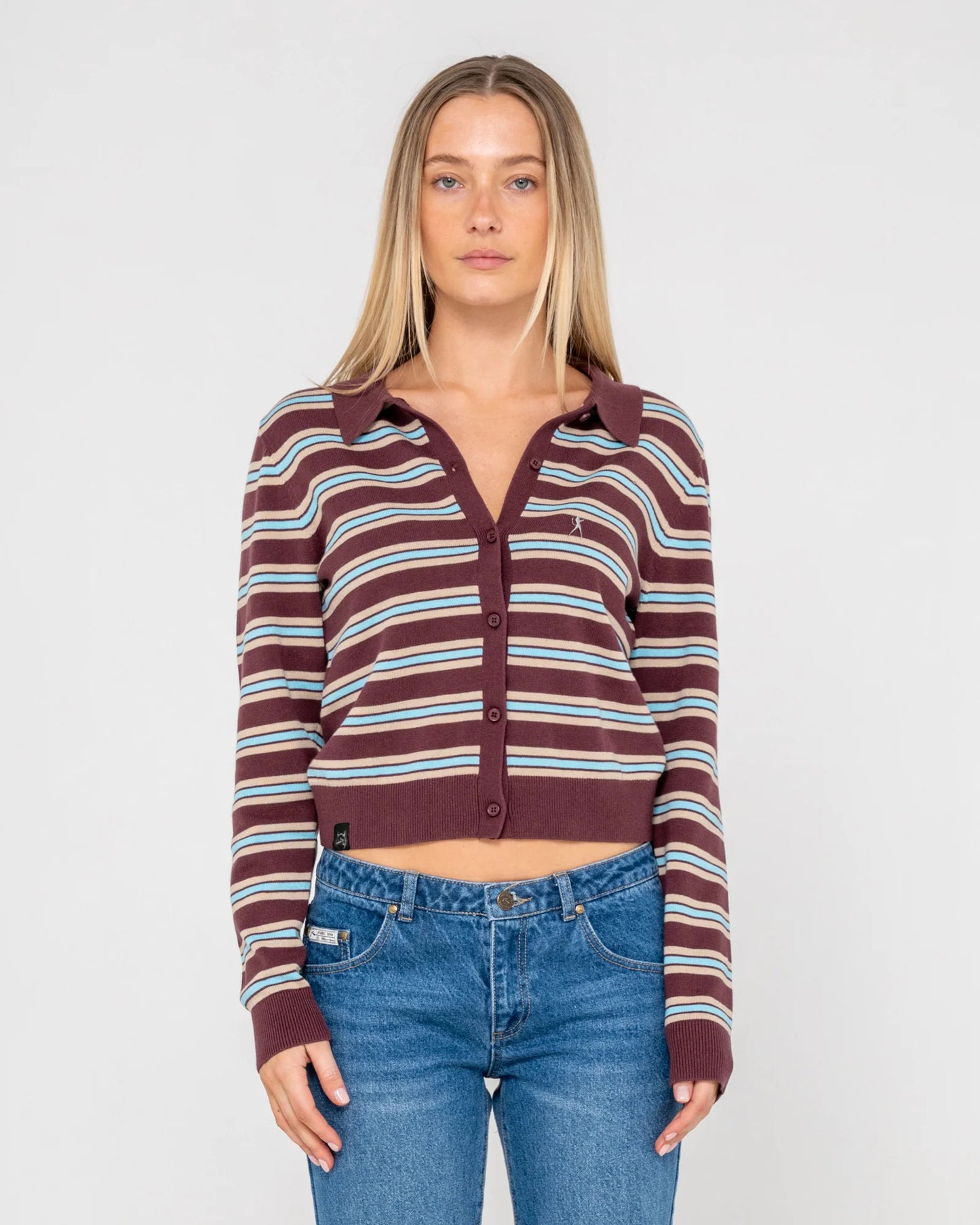Rusty Extra Credit Button Up Cardigan
