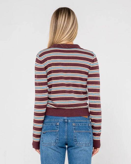 Rusty Extra Credit Button Up Cardigan