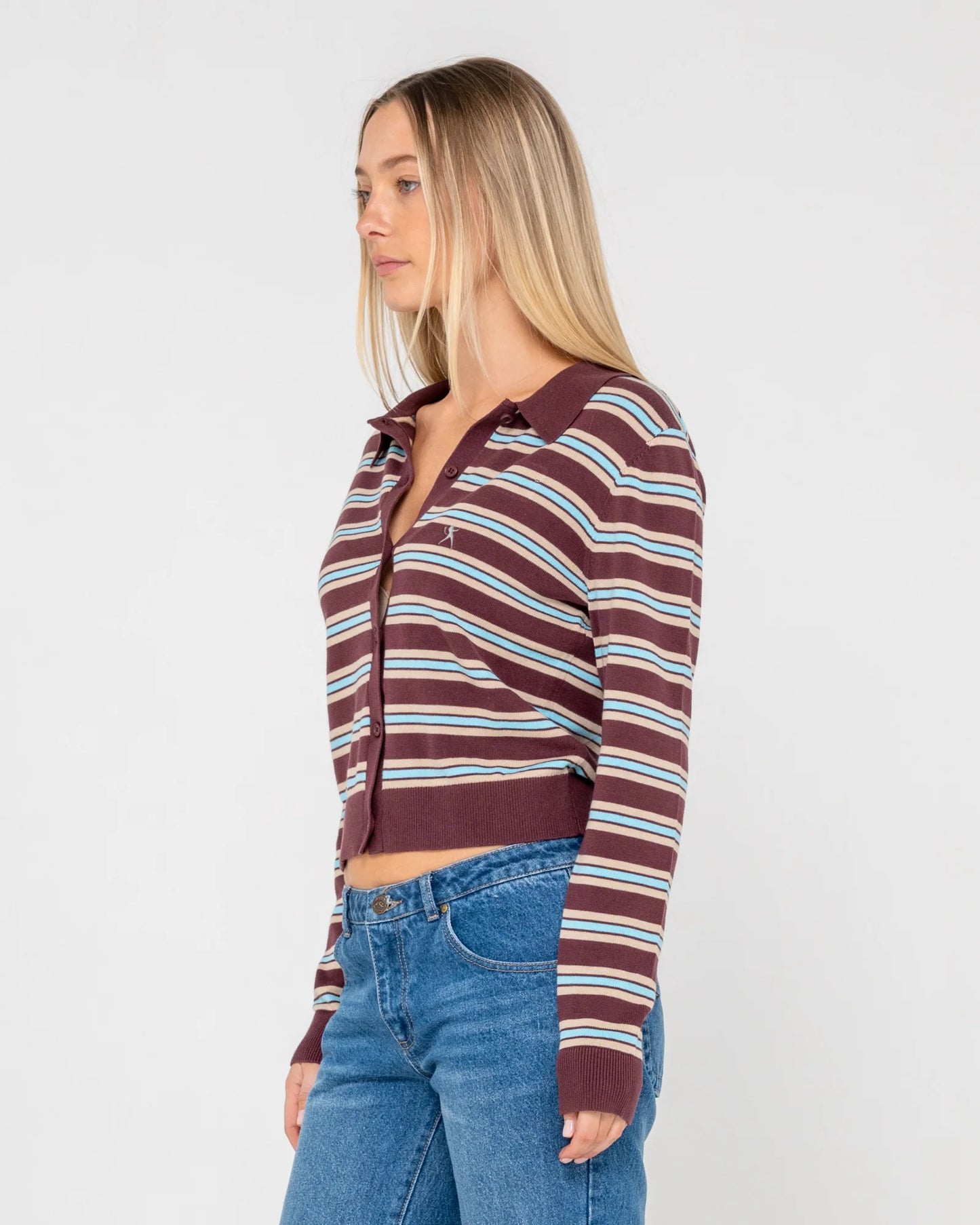 Rusty Extra Credit Button Up Cardigan