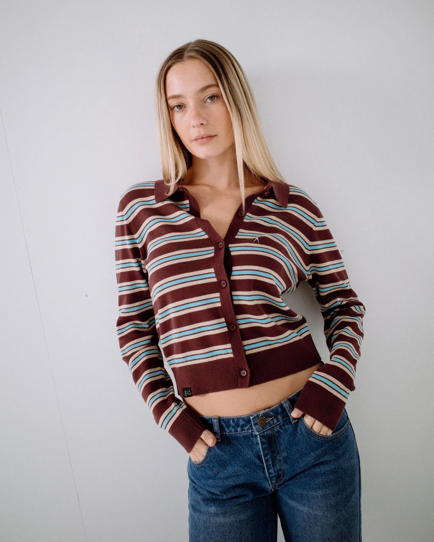 Rusty Extra Credit Button Up Cardigan