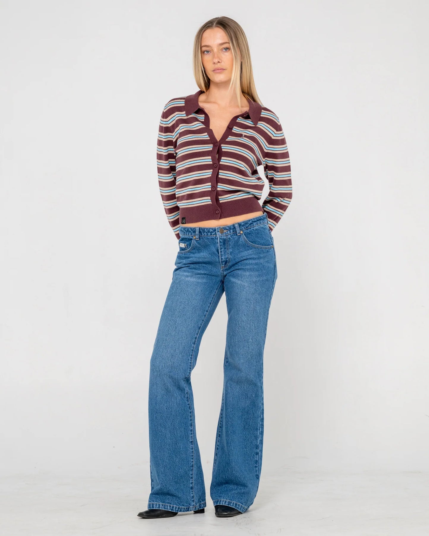 Rusty Extra Credit Button Up Cardigan