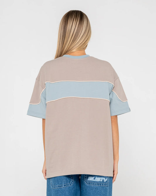 Rusty Kinetic Oversize Tee - Ecru Marle