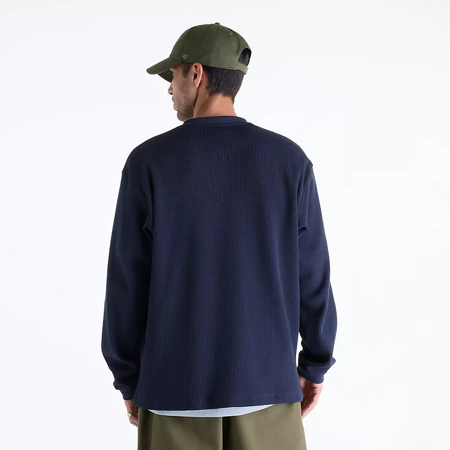 New Balance Numeric Waffle Knit Long Sleeve L/S Henley - DNT Dark Night