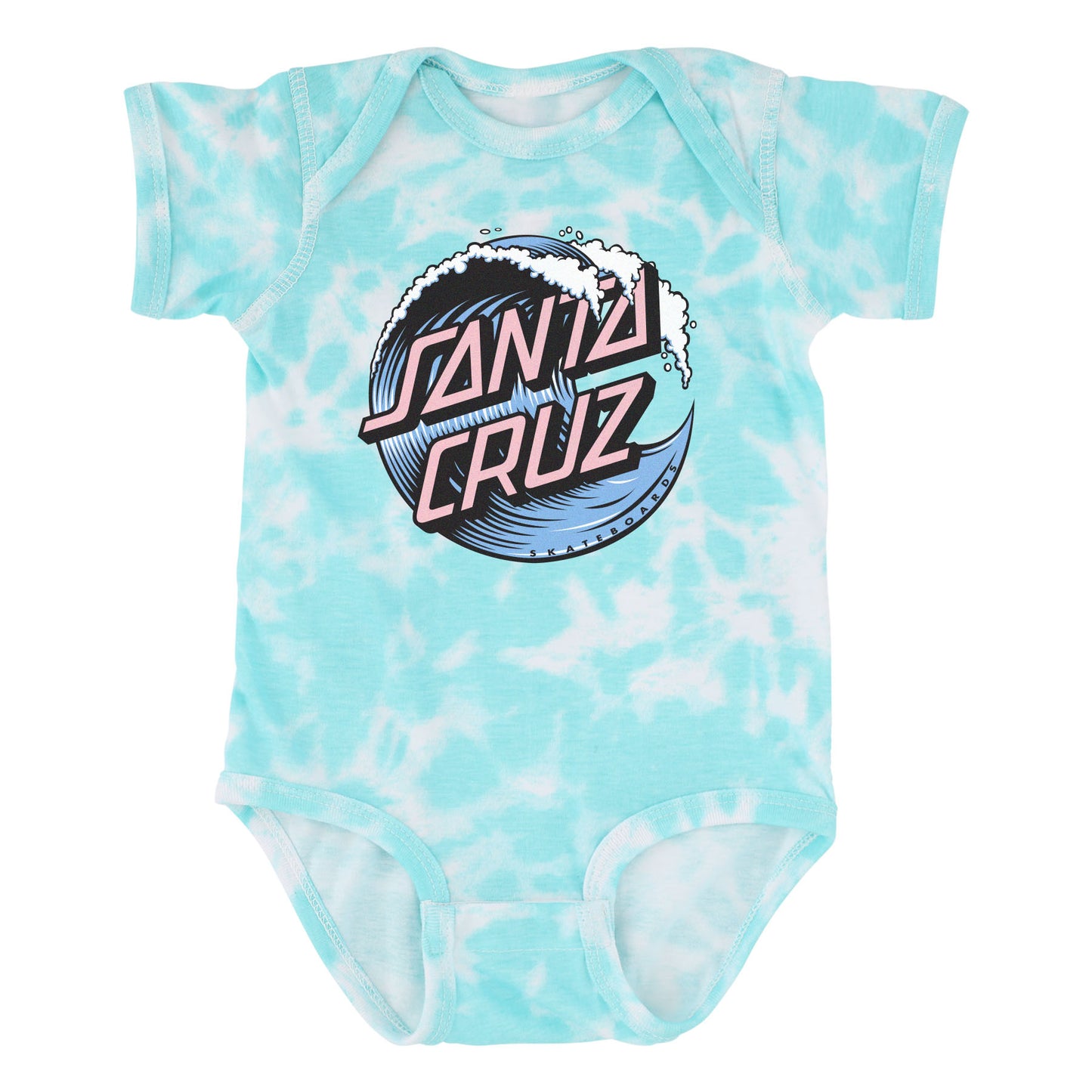 Wave Dot Front One Piece Onesie - Island Tie Dye