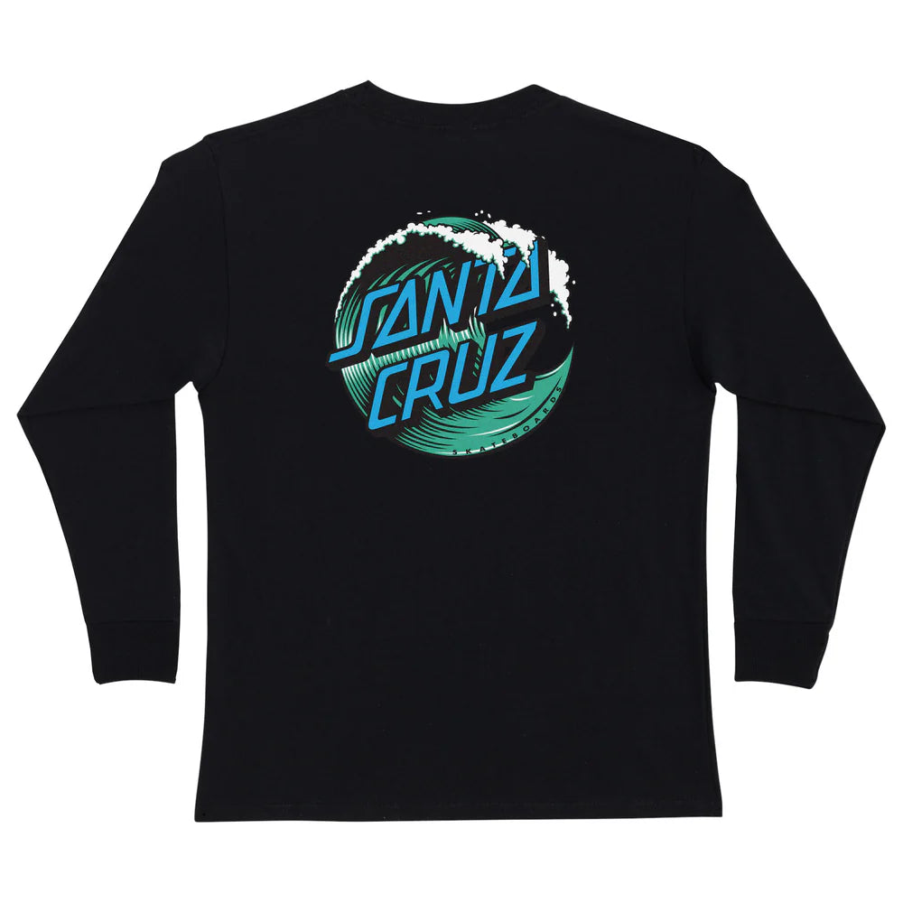 Santa Cruz Wave Dot Youth L/S Longsleeve Tee - Black