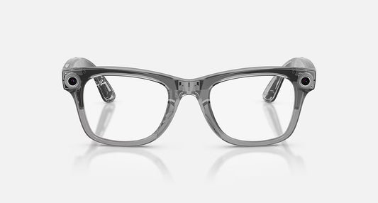 Ray Ban x Meta Gen 2 Wayfarer Shiny Transparent Grey w/ Clear to Sapphire Transitions Lens Smart Glasses (50mm)