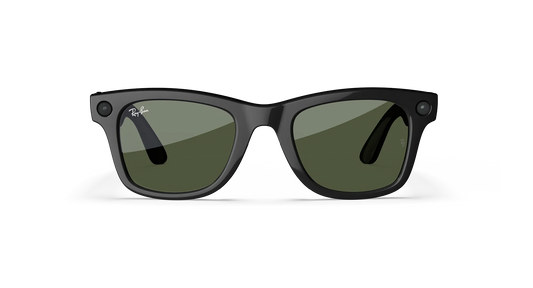 Ray Ban x Meta Gen 2 Wayfarer Shiny Black w/ G15 Green Lens Smart Glasses (50mm)