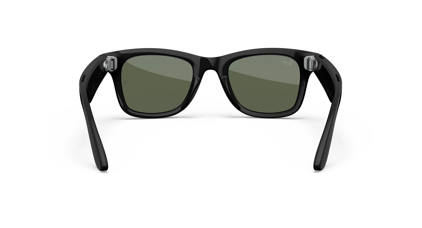 Ray Ban x Meta Gen 2 Wayfarer Shiny Black w/ G15 Green Lens Smart Glasses (50mm)