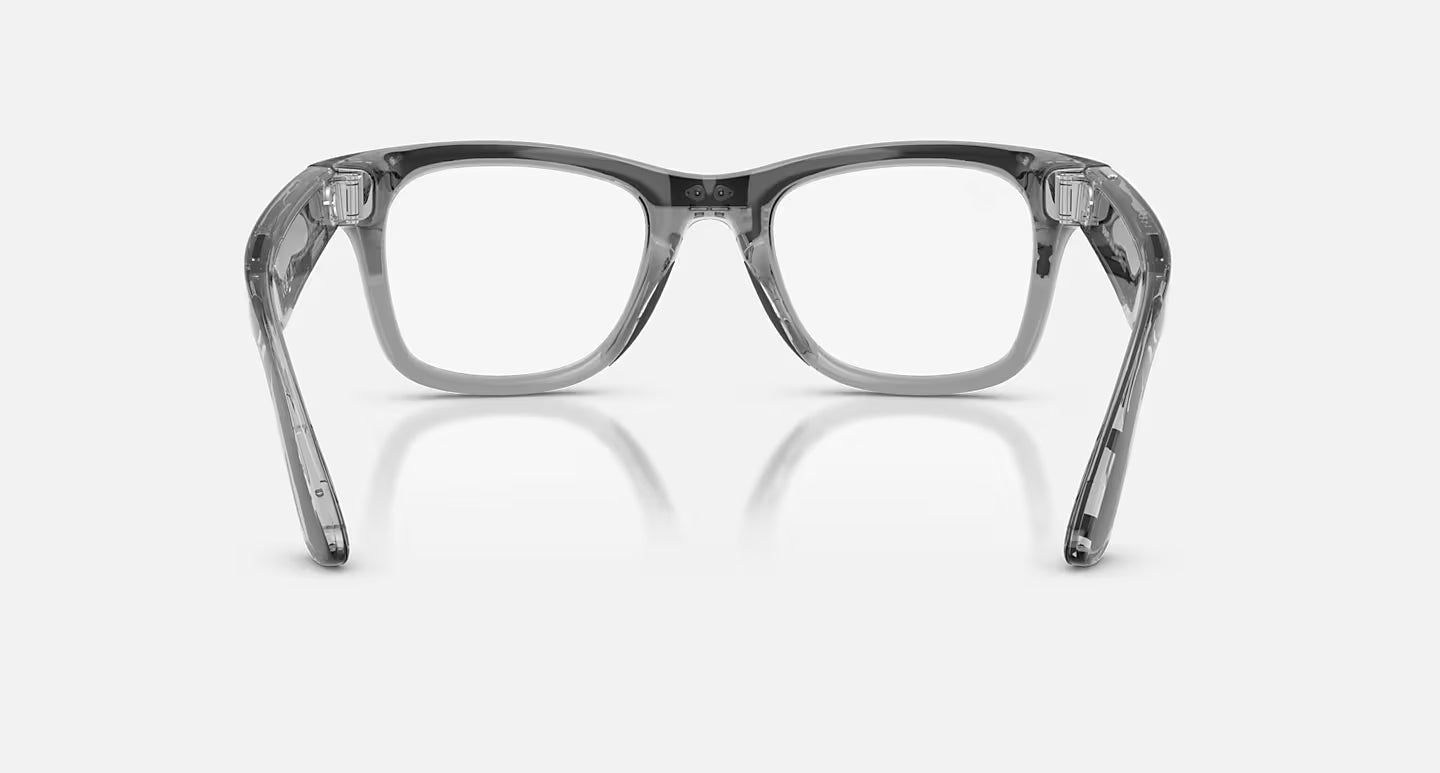 Ray Ban x Meta Gen 2 Wayfarer Shiny Transparent Grey w/ Clear to Sapphire Transitions Lens Smart Glasses (50mm)
