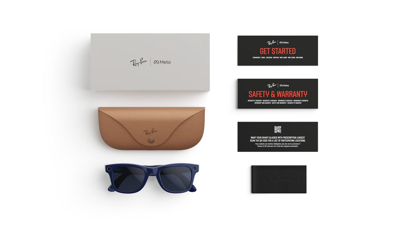 Ray Ban x Meta Gen 2 Wayfarer Shiny Cosmic Blue w/ Clear to Sapphire Transitions Lens Smart Glasses (50mm)