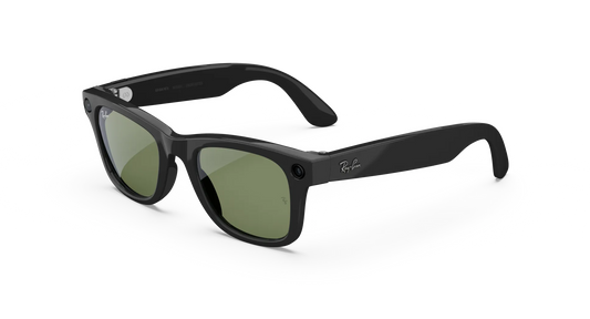 Ray Ban x Meta Gen 2 Wayfarer Shiny Black w/ G15 Green Lens Smart Glasses (50mm)