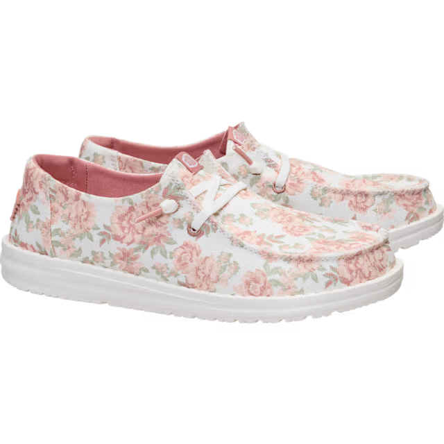 Hey Dude Wendy Washed Floral - Snow White / Pink Multi