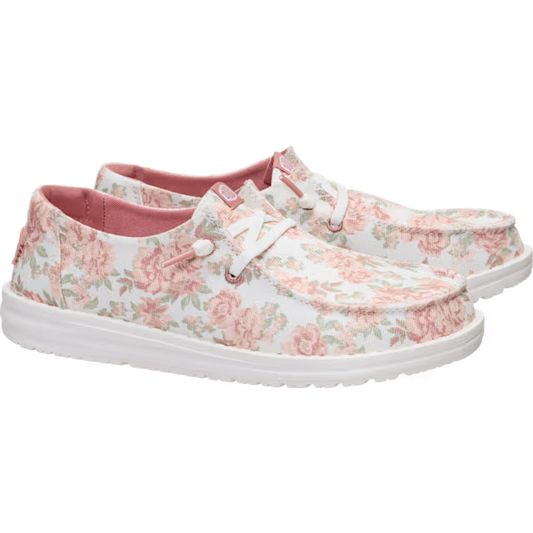 Hey Dude Wendy Washed Floral - Snow White / Pink Multi