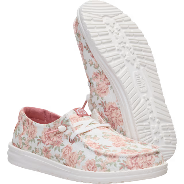Hey Dude Wendy Washed Floral - Snow White / Pink Multi