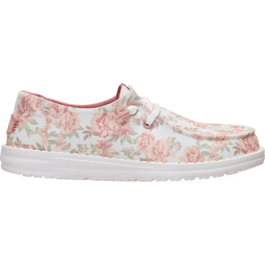 Hey Dude Wendy Washed Floral - Snow White / Pink Multi
