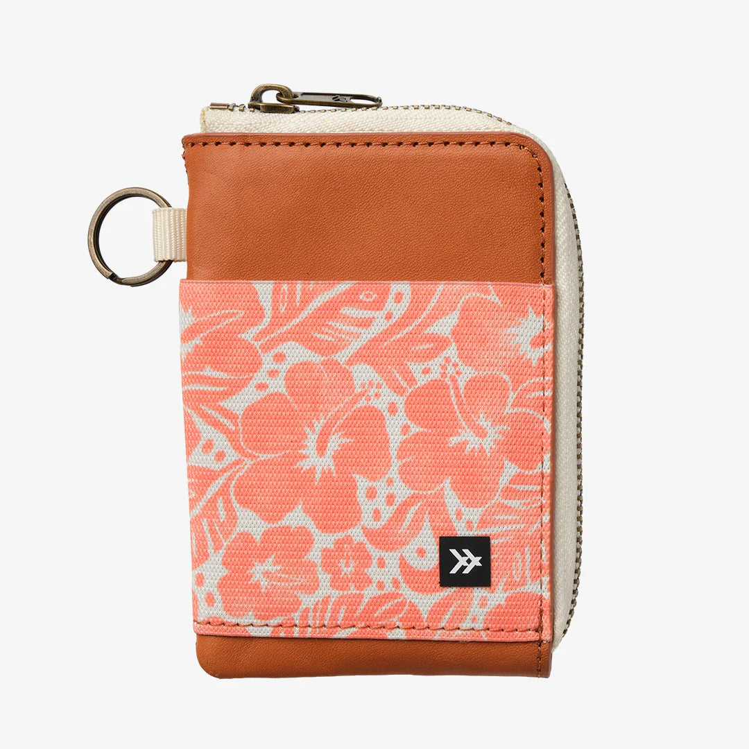 Thread Leather Zip Wallet - Coral Crush