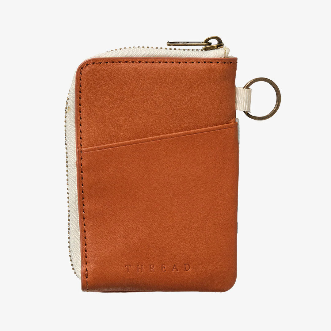 Thread Leather Zip Wallet - Shells