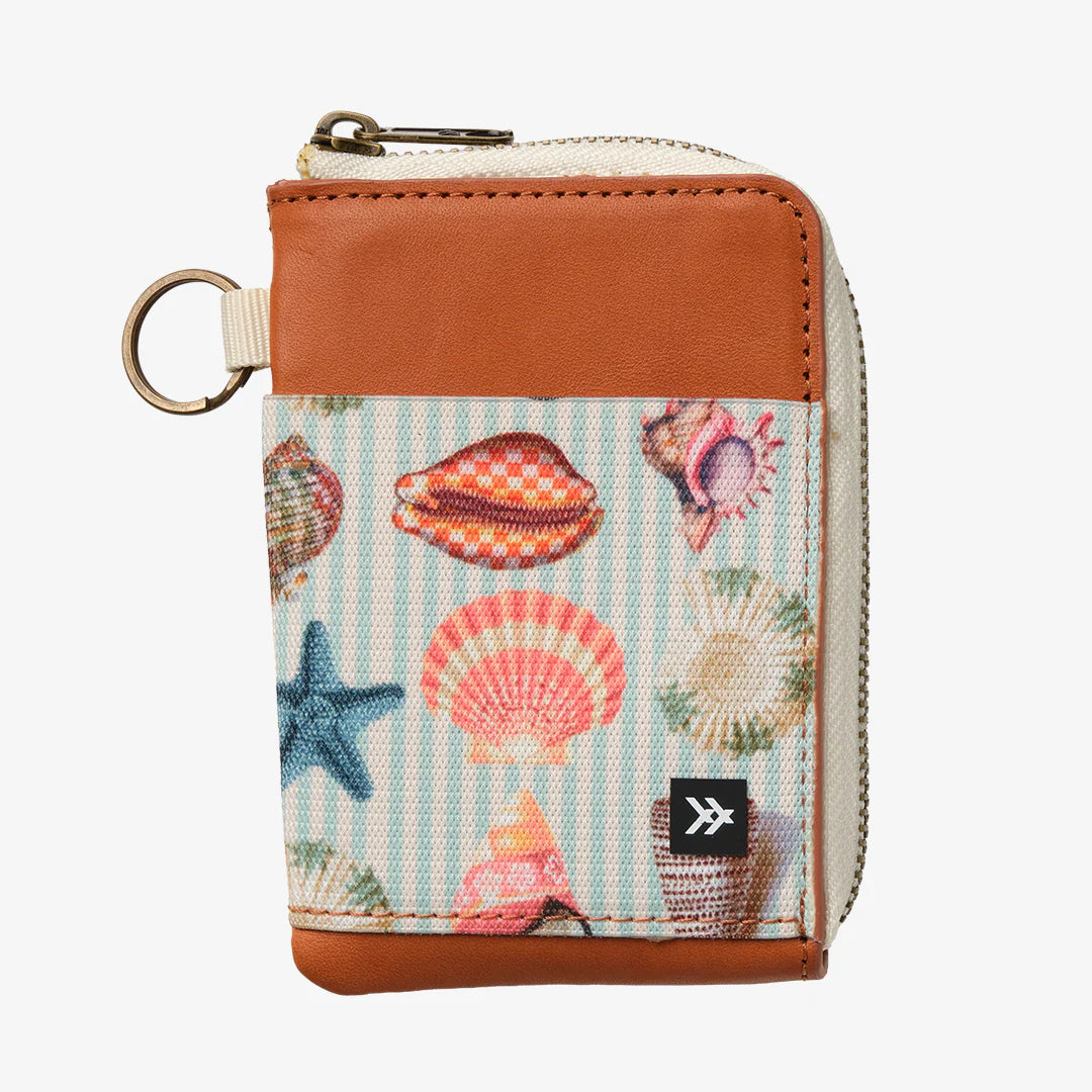 Thread Leather Zip Wallet - Shells