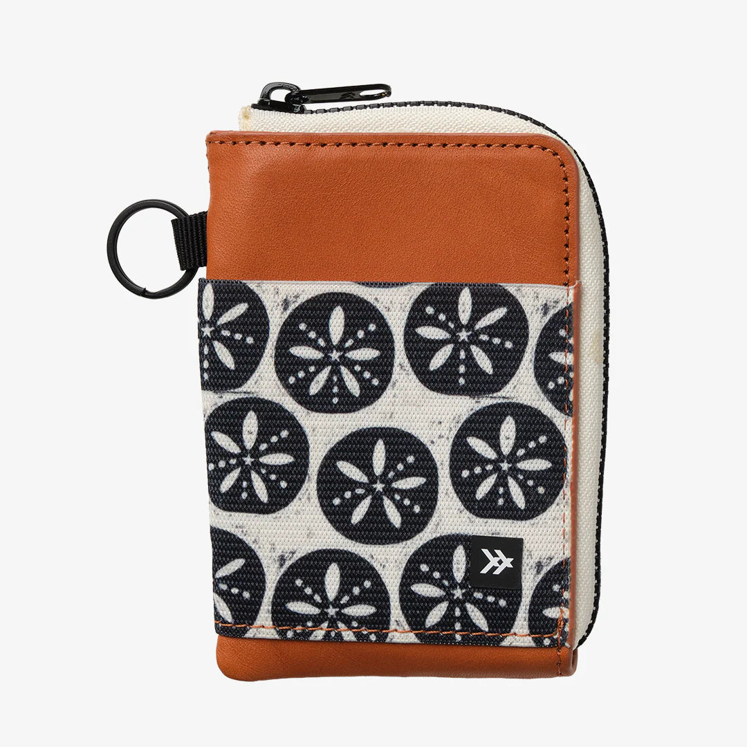 Thread Leather Zip Wallet - Sand Dollar Black