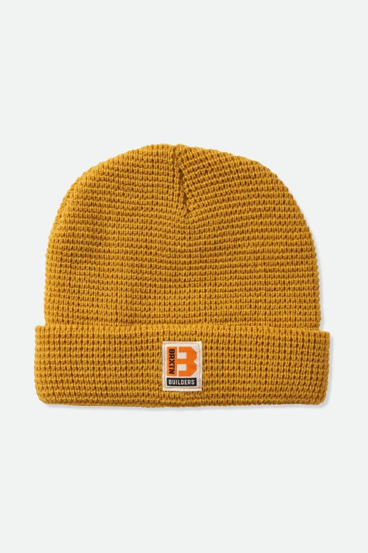 Brixton Builders Waffle Knit Beanie - Bright Gold