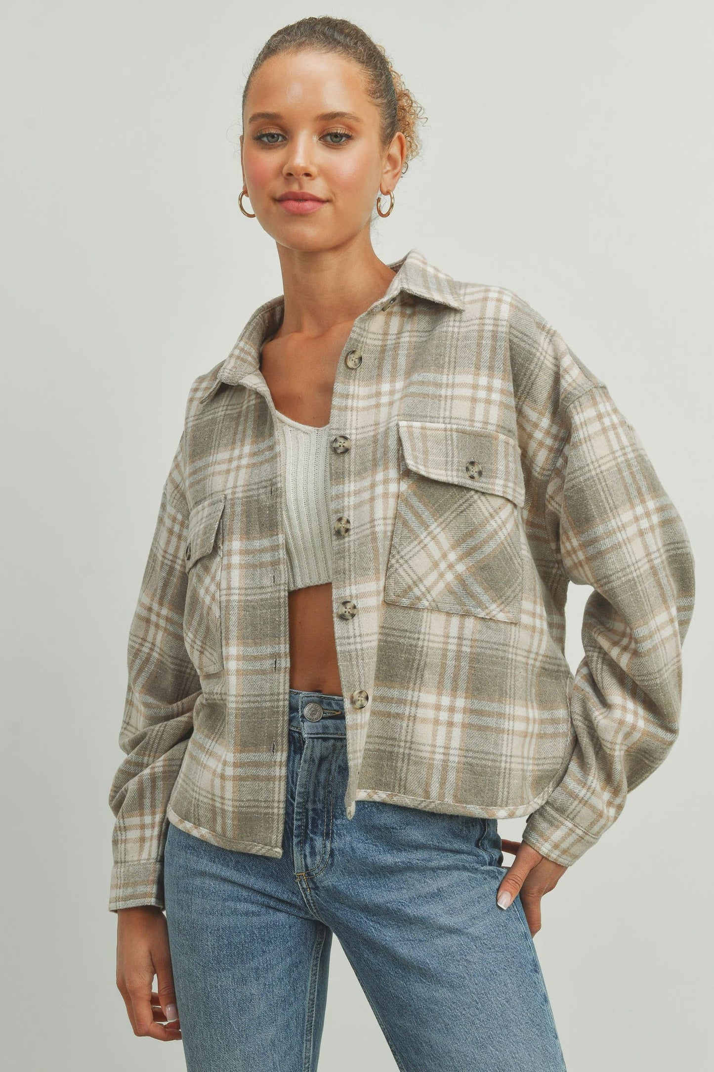 Plaid Cropped Shacket