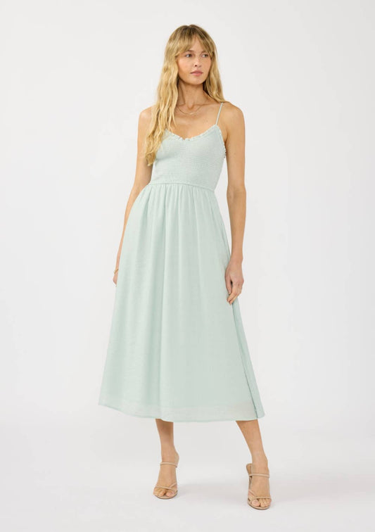 Spaghetti Strap V-Neck Midi Dress - Mint Green