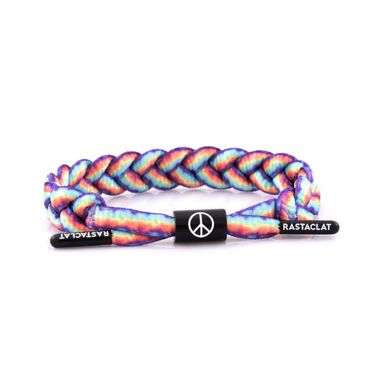 Multi-Colored Braided Bracelet: Onyx Peace Tie Dye / Small/Medium
