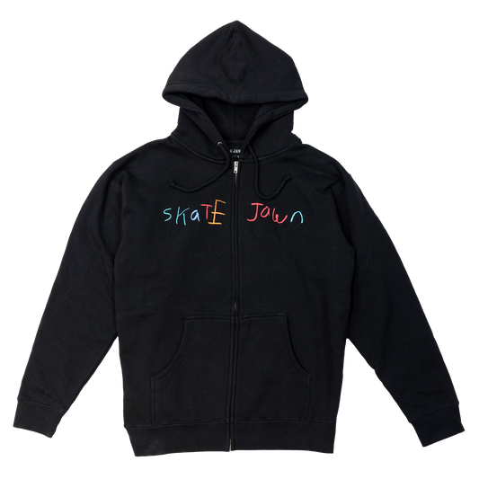 Skate Jawn Crayon Embroidered Zip Up - Black