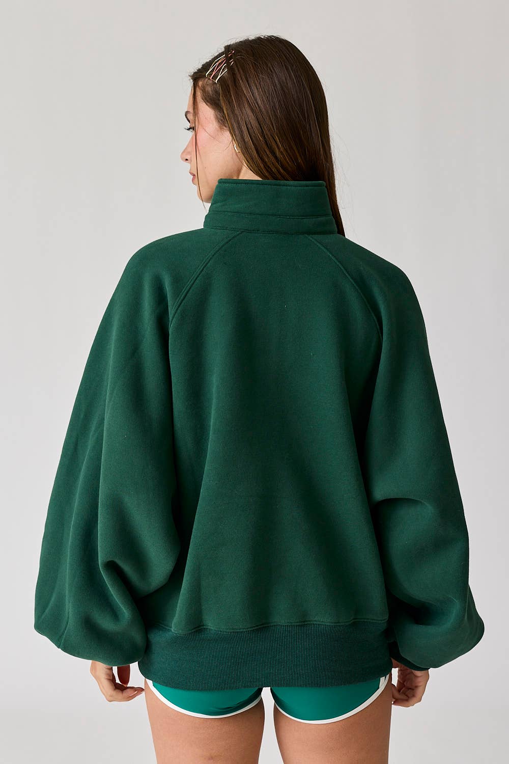 Button Up Crew neck: Hunter Green