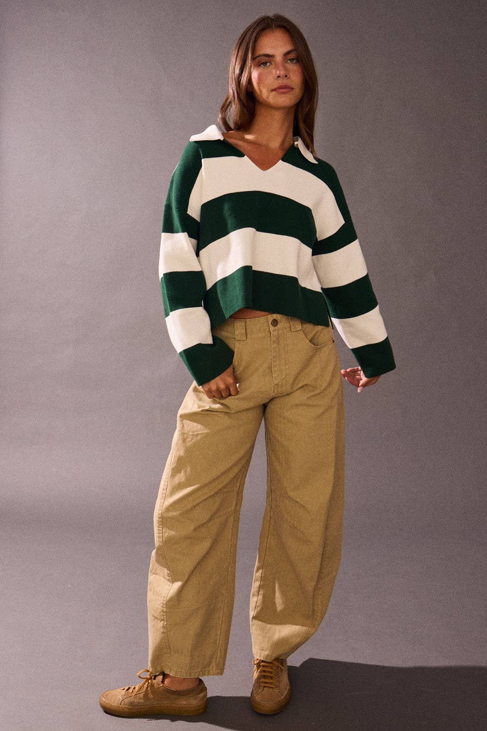 Striped Rugby Knit Top