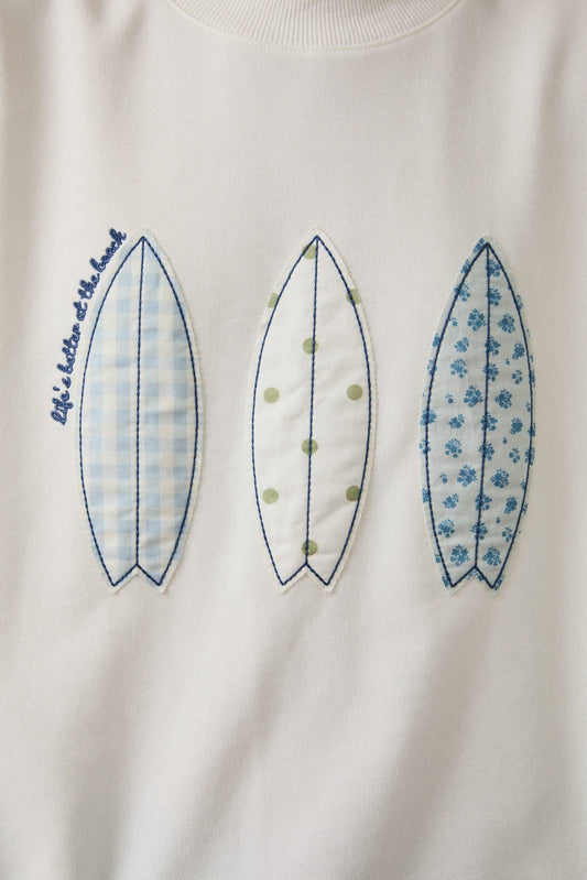 Crewneck Patchwork Surfboard Sweatshirt