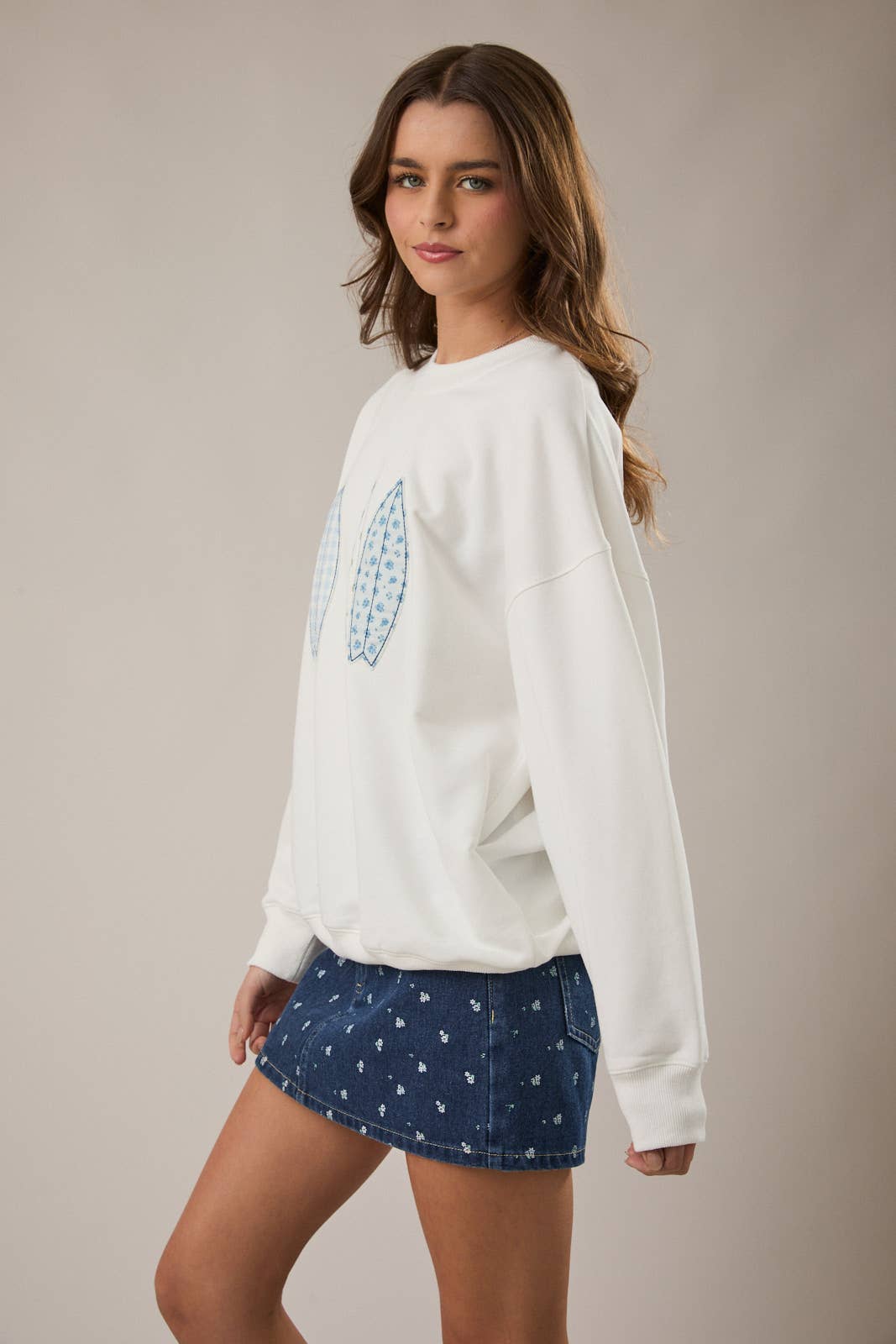 Crewneck Patchwork Surfboard Sweatshirt