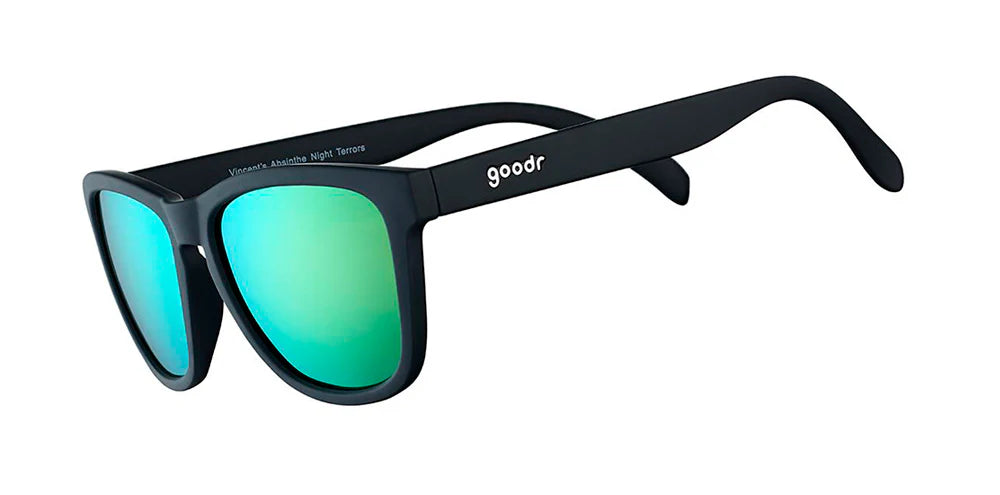 goodr OG Vincent's Absinthe Night Terrors Sunglasses - Black w/ Green
