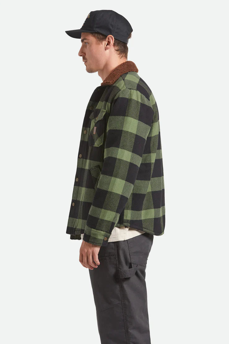 Brixton Durham Sherpa Lined Flannel Jacket - Wild Green